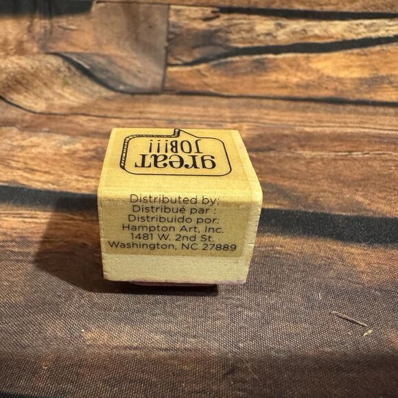 Great Job Speech Bubble Rubber Stamp Wood Mounted Teacher Craft Art Scrapbooking - Picture 5 of 9